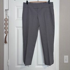 NWOT Up! Preppy Comfy Slim Fit Women's Gingham Slip-On Trouser Ankle Length Sz14
